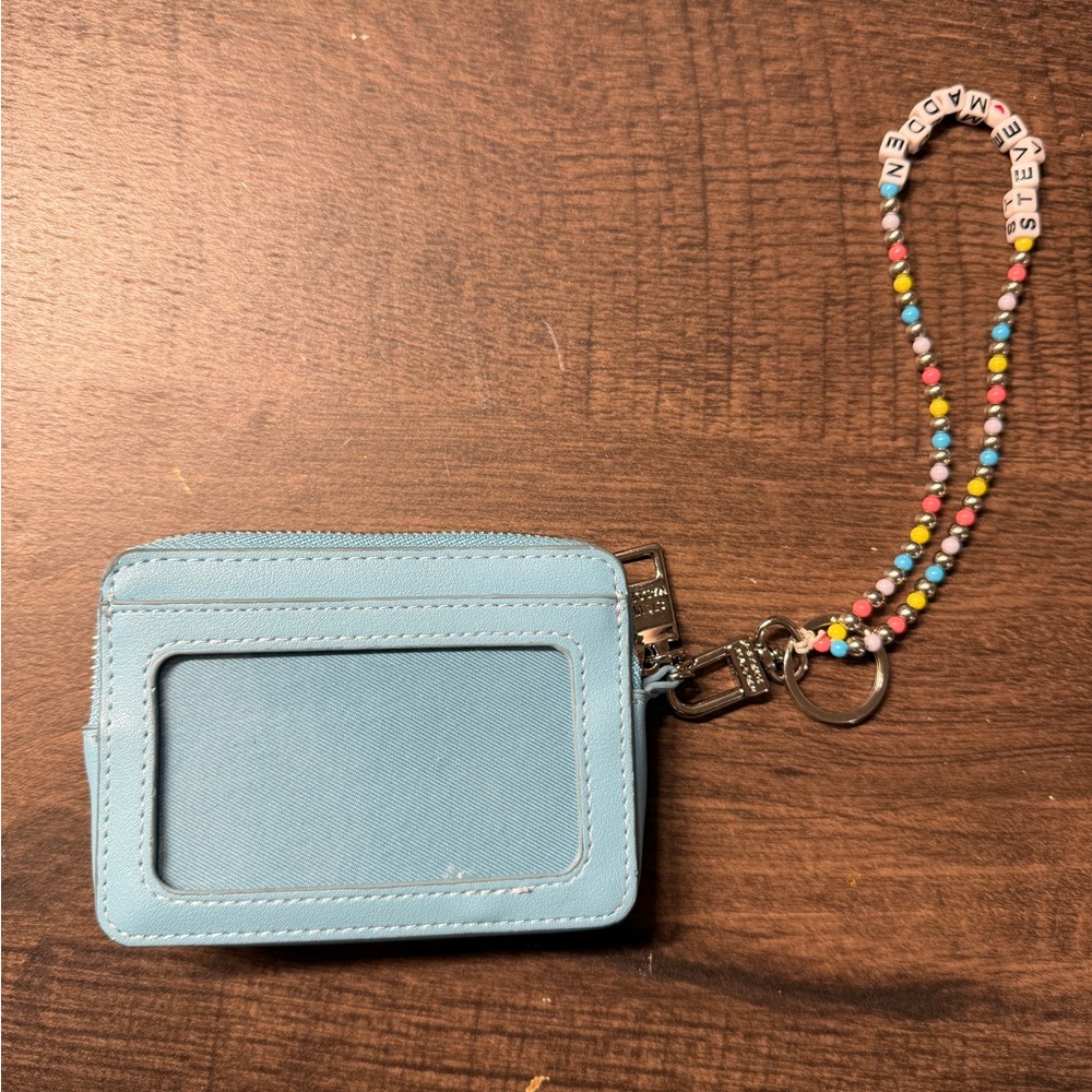 Steve Madden Light Blue Key & Card Holder